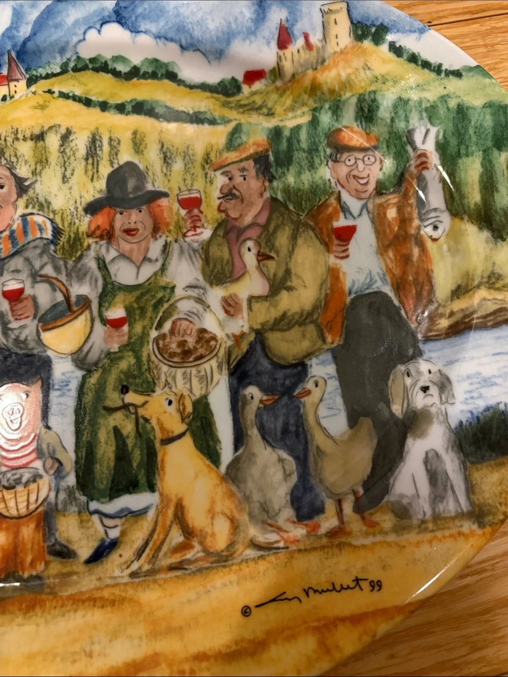 Perigord serving platter created by artist Guy Buffet for Williams Sonoma, 16”